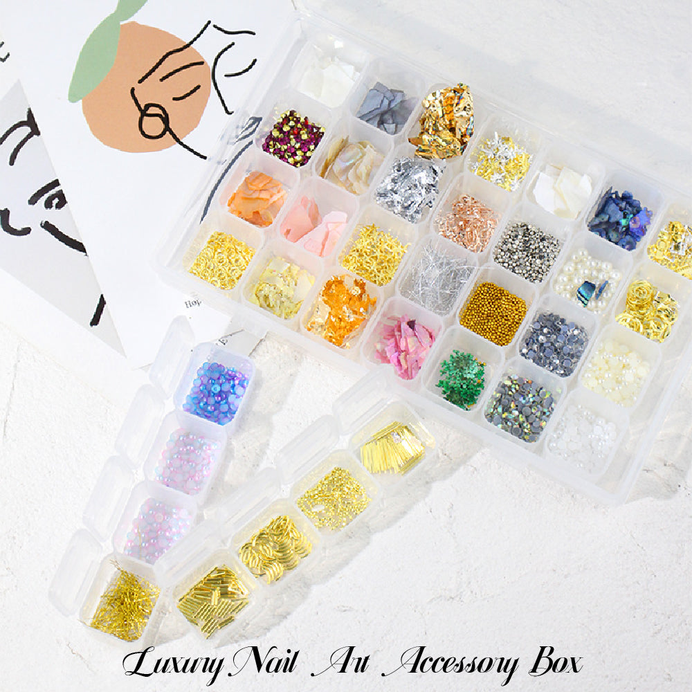 Nail Charms Kit – Rhinestones & Pearls Set with Glue for DIY Nail Art